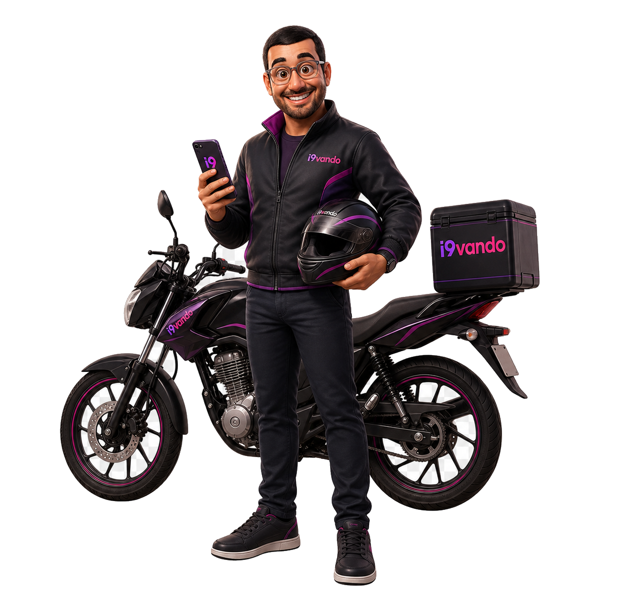 Vandinho entregador no aplicativo do motorista